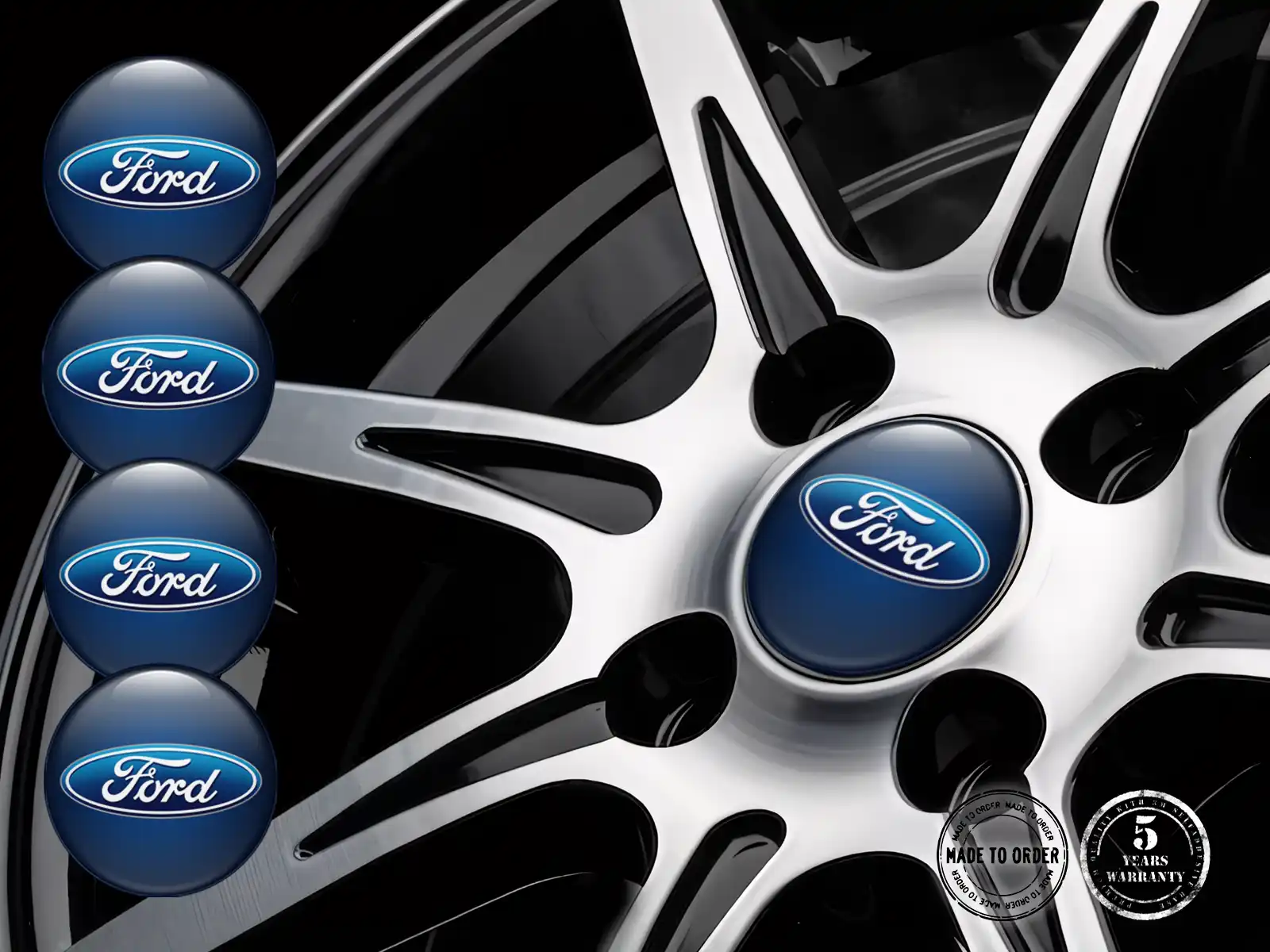 Ford Gewölbtes Emblem Logo Perfekter Radaufkleber